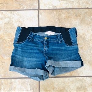 Isabel from Target, maternity denim shorts.